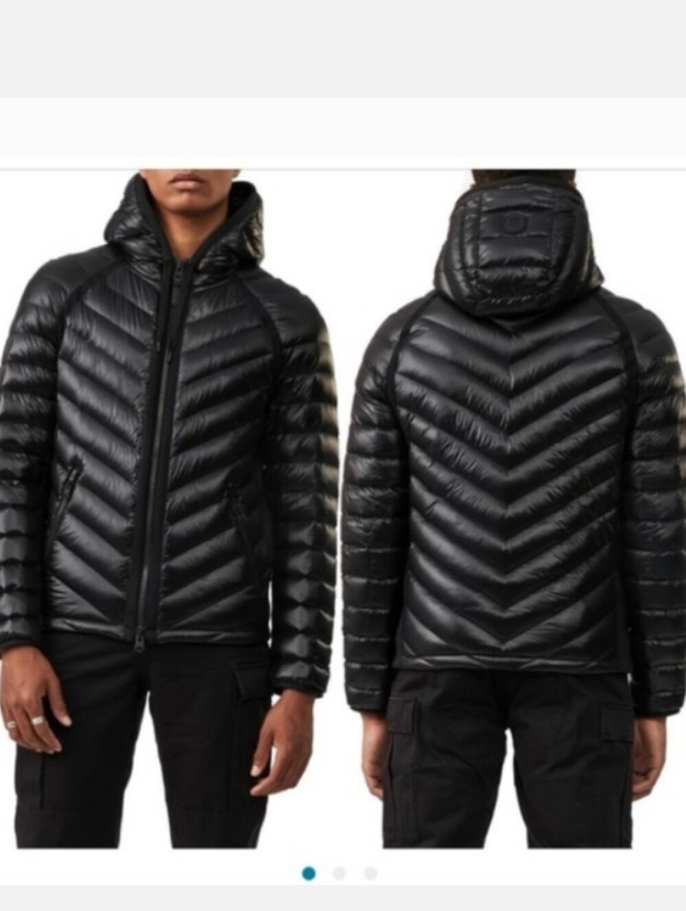 Mackage Maxim Black Quilted Hooded Puffer Down Jacket Size 40